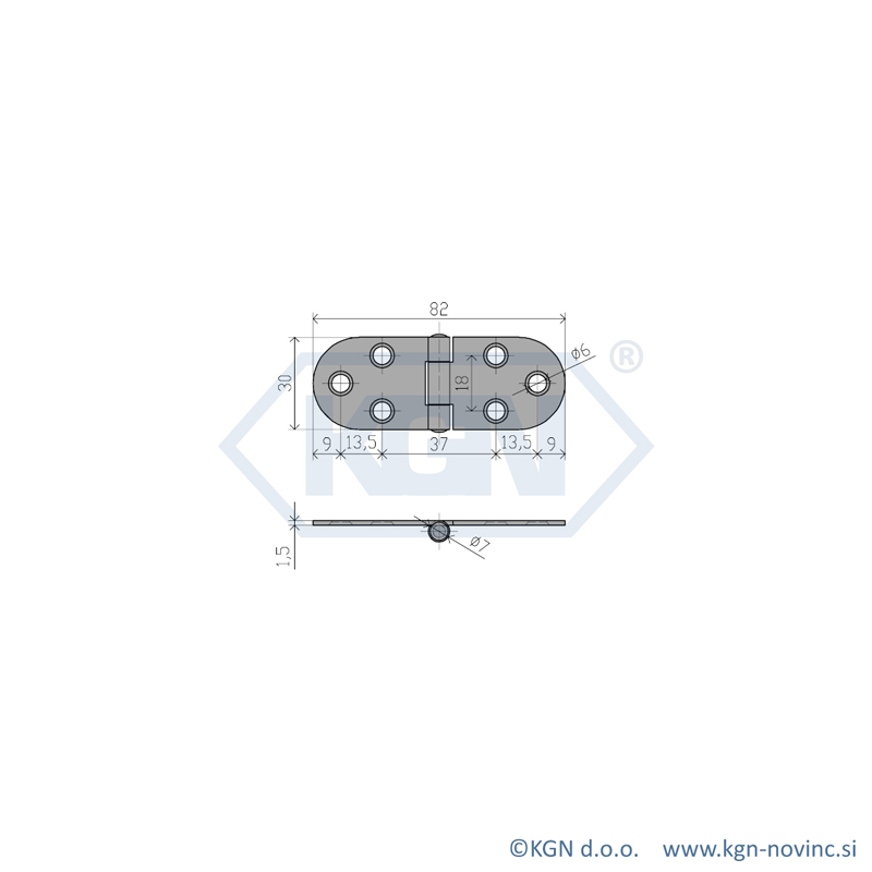 Alternative view of Hinge - oval shape SP-015