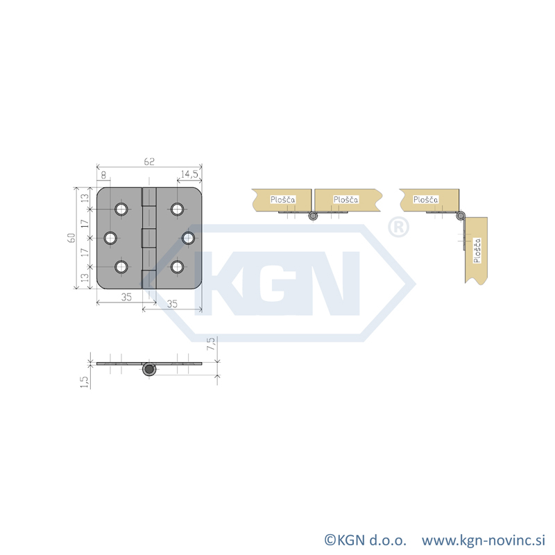 Alternative view of Hinge SP-009