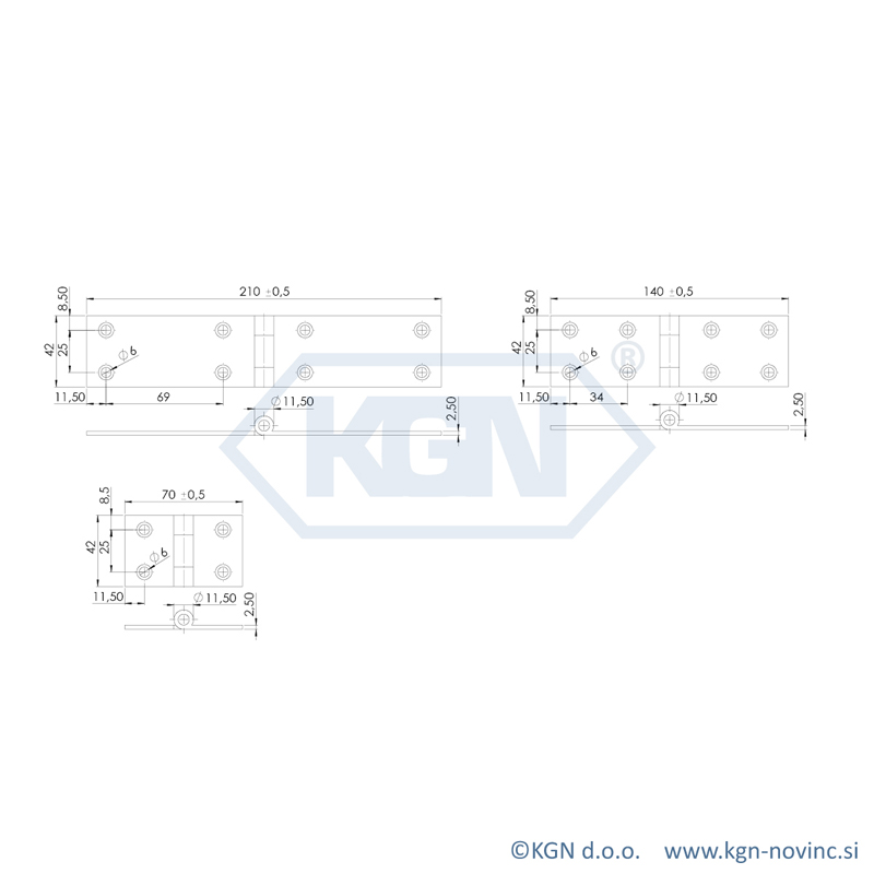 Alternative view of Symmetric narrow hinge SP-016